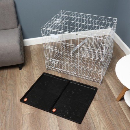 A cell for dogs and cats, a bunk 70 x 50 x 60 cm, white-10