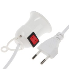 Lamp with a switch for a lamp, E27, wire 3 m, white