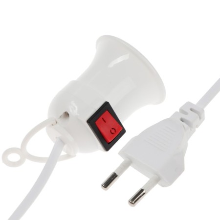 Lamp with a switch for a lamp, E27, wire 3 m, white