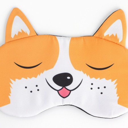 Sleep mask with ears "Pyosha", 19.3 x 13 cm, orange color-1