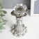 Polystone candlestick for 1 candle "retro. Flower" silver 16x6.5x6.5 cm