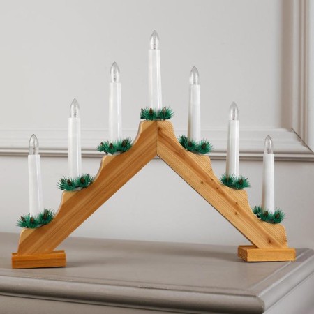 LED figure "Christmas hill" 39 × 31 × 5 cm, wood, 220 V, glow warm white-1