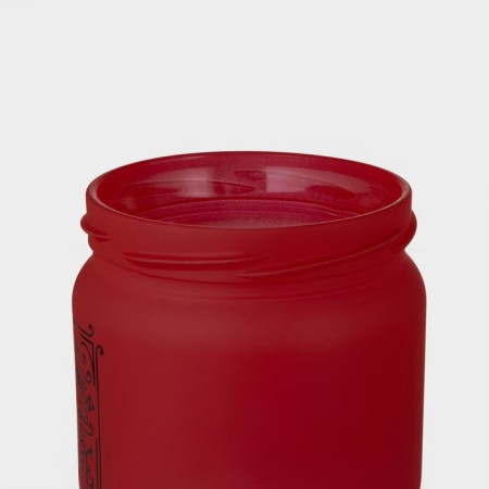 Glass Bank for bulk products "Love in the kitchen", 425 ml, red color-2