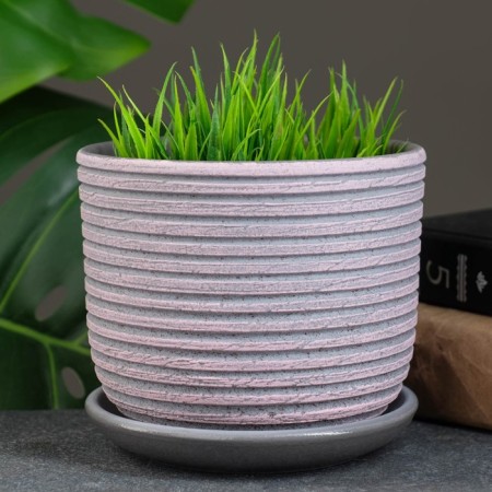 Flower pot "vine" pink-gray, 0.75 liters-1