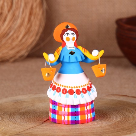 Dymkovo toy "Barynya-Vodonoska", mix-4
