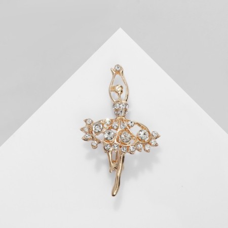Brooch "Ballerina" AN Ler, white color in gold-1