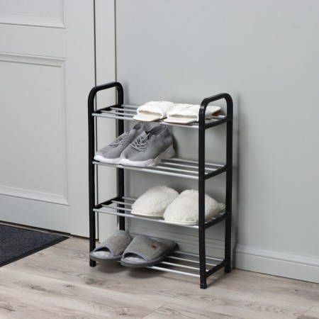 Shoe -shoe Dolyana, 4 tiers, 42 × 19 × 60 cm, black color-3