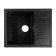Sin for a kitchen made of stone Zein 150/Q4, 575 x 470 mm, rectangular, overflow, black color