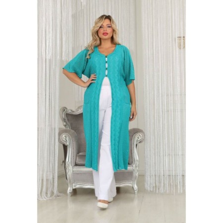 Cardigan female, size 58, green color-2