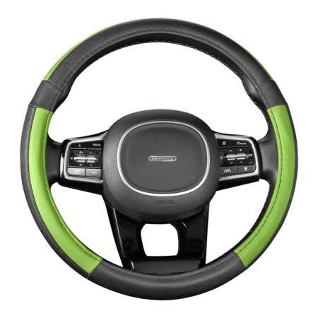 SkyWay braid, leather, size m, black, with green inserts, S01102361-9