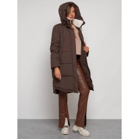 Coat insulated winter female, size 52, brown color-20