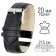 Watch strap, male, 20 mm, harness 75 mm, larynx 115 mm, genuine leather, black