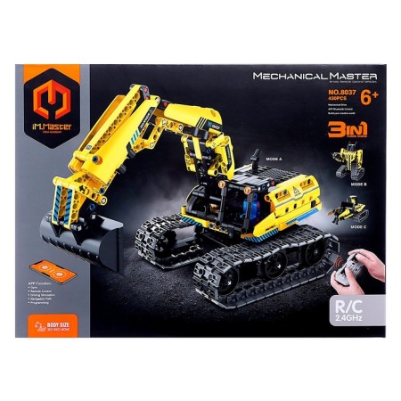 Radio -controlled designer "Construction excavator", 3 assembly options, 430 parts-7