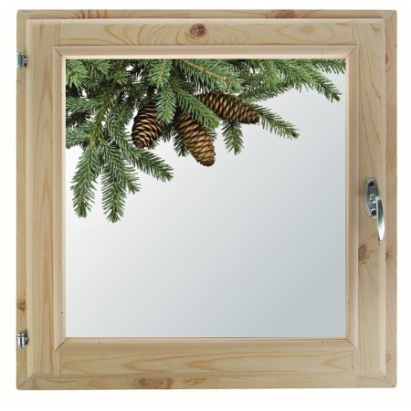 Window, 50 × 60cm, "spruce branch", single -chamber double -glazed window