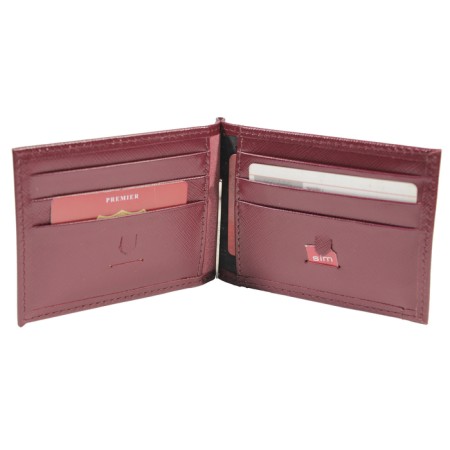 Clips for bills on the button, burgundy color-2