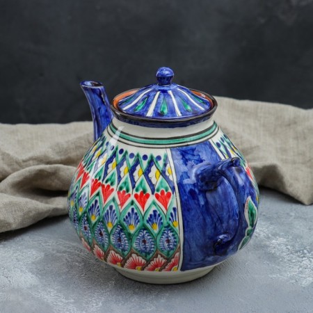 Rishtan ceramics "Patterns", 1600 ml, blue mix-3