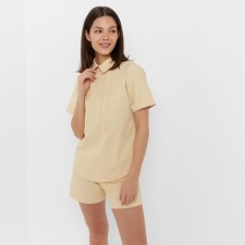 Women's costume (shirt, shorts) minku: enjoy is beige color, size 42