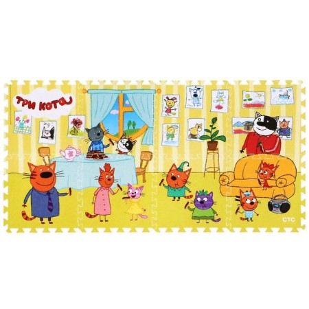 Three cats rug-puzzle 8 elements, in a package