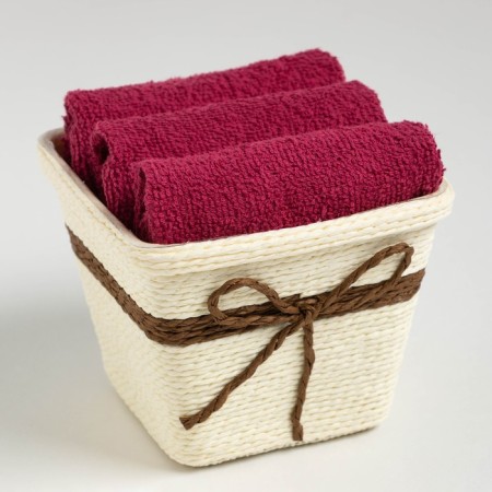 A set of terry decorative napkins Ethel "View 2" 30x30cm-3pcs, burgundy color, 100% cotton-4