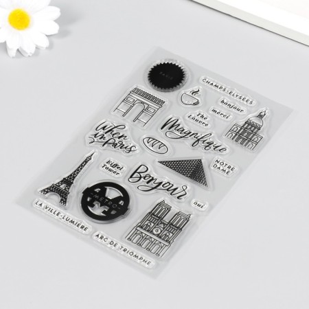 Stamp for creativity Silicon "Walk in Paris" 16x11 cm-1