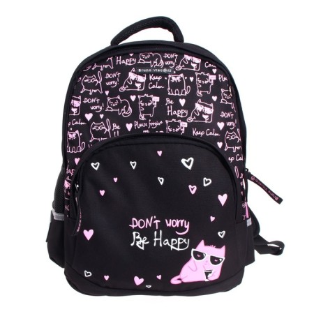 School backpack Bruno VisConti, 40 x 30 x 16 cm, ergonomic back, “Toon Town. Cat "-2