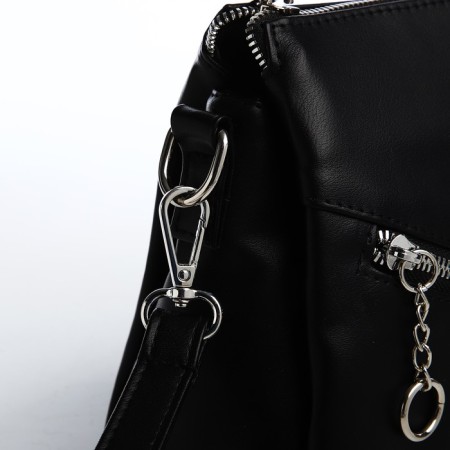 Bag Cross-Bodi with a zipper, black color-4