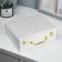 Casket to the leatherette for jewelry "banged" snow -white 8.5x23.5x19 cm