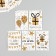 Cardboard "Surprise", gold, set of 10 pcs (5 types) 4x6 cm