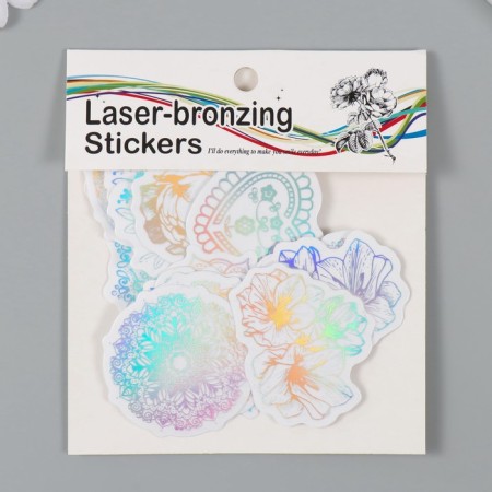 Sticker Plastic "Holography. Flowers" set 38 pcs 13x11.5x0.5 cm-4