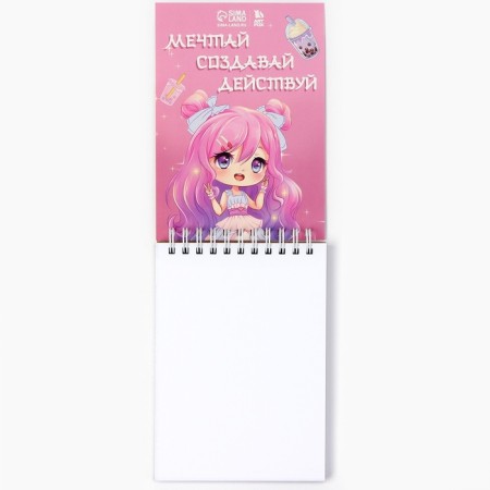 Скетчбук А6, 80 л. 100 г/м "Аниме девочка"-2
