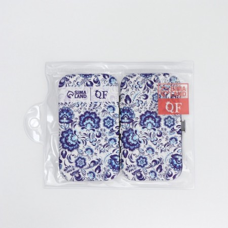 The manicure set "Gzhel", 6 items, in the case, blue, white-6