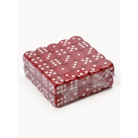 Playing bones, 1.6 x 1.6 cm, set 50 pcs, red-1