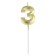 Candle in the cake on the skewer "Fine", the number "3", gold, 5 cm