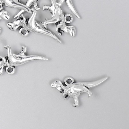 Decor for creativity Metal "Tyrannosavr" silver 2x1.1 cm-1