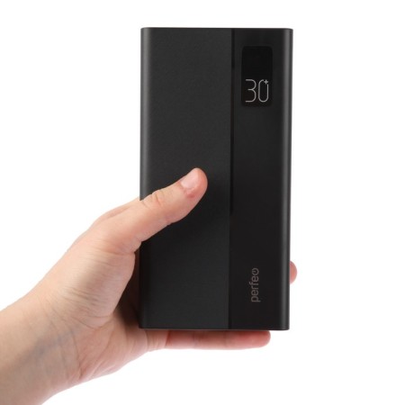 External battery Perfeo Mountains PF_D0161, 30000 mAh, 4 USB, 3A, fast charging, black-7