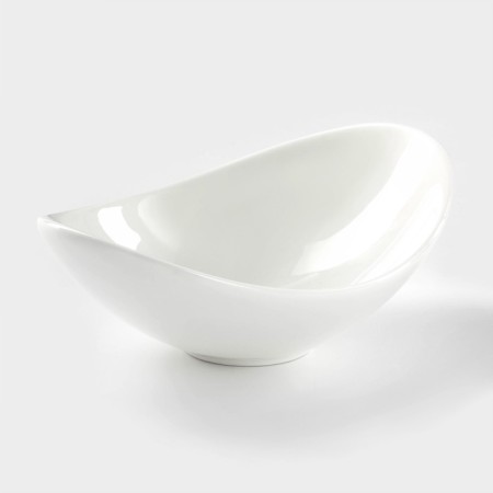 Porcelain salad Wilmax olivia, 13 × 9 cm, white color