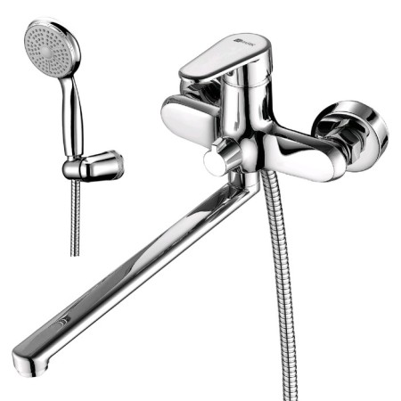 Lemark Point LM0351C bath mixer, with a flat surge 300 mm, color chromium