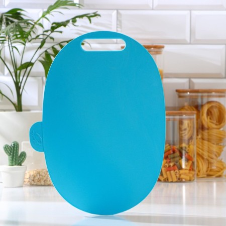 A set of cutting boards, 4 pcs, 30 × 22 × 7 cm, size 1 board 29 × 19.5 cm, oval, with markers, on a stand-2