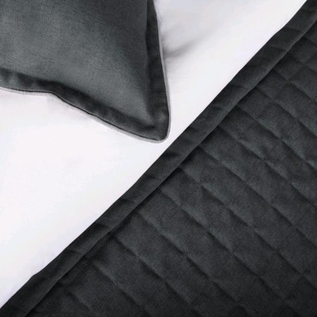 Set "Ibiza": a bedspread 160 x 220 cm, pillowcases 40 x 40 cm - 2 pcs, dark - gray-3