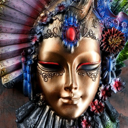 Venetian mask "Rubin" gold, 32cm mix-2
