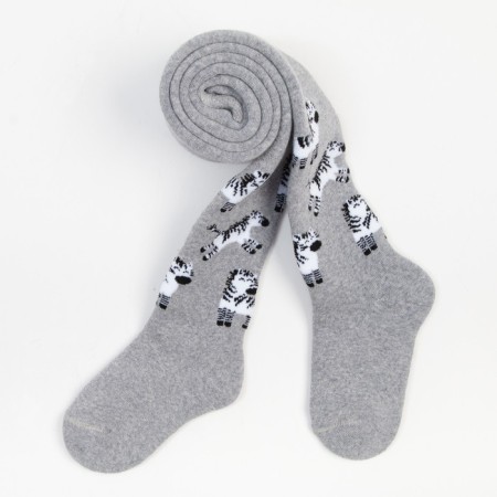 Pantyhose children's terry, color light gray melange, height 110-116