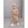 Children's overalls with a fashion cap, height 62 cm, beige color