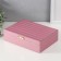 Casket to the leatherette for jewelry "Glovan. Strips. Bant" Pink metallic 17x24x7 cm