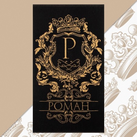 The towel Named Tensor Ethel "Roman" is black, 50x90cm, 100% cotton, 420g/m2