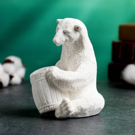Figure "Bear White with a barrel" 12.3cm-1
