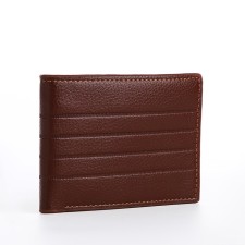 Male purse without fastening, for bills, for cards, brown color