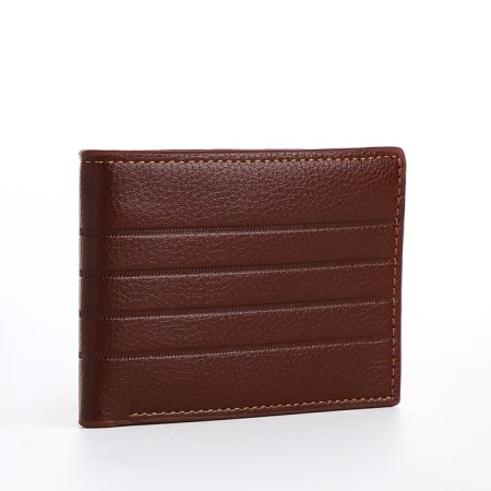 Male purse without fastening, for bills, for cards, brown color