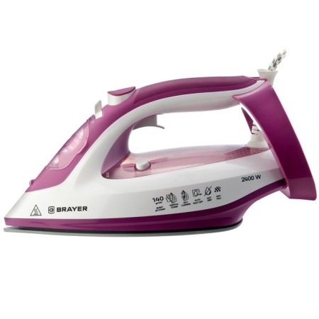 Iron Brayer 4006br, 2400 W, 280 ml, ceramic sole, 25 g/min, 280 ml, white-pink-1