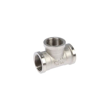 Zein tee, 1/2 ", internal carving, nickelized brass
