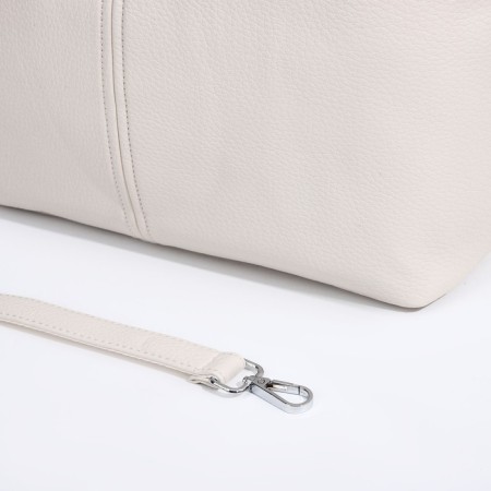 Luggage bag on lightning, 2 outer pockets, beige color-5